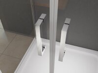 Glaswerk Westfalen - Mampara de ducha en forma de U Nora de 75x100x75 cm, vidrio transparente