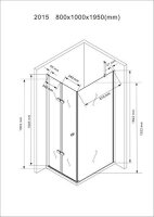 Glaswerk Westfalen- Cornelia 100x80x195cm Eck Duschkabine Klarglas