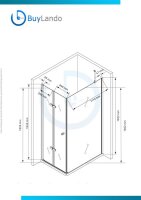 Glaswerk Westfalen - Mampara de ducha de esquina Cornelia de 120x80x195 cm, vidrio transparente