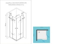 Glaswerk Westfalen- 90x90x195cm Eck Duschkabine klar Eckeinstieg