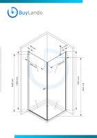 Glaswerk Westfalen - Isabella 80x80x195 cm Corner Shower Enclosure Shower