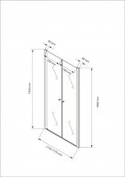Glaswerk Westfalen - Sofia 175x195 cm Duschtür Klarglas