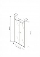 Glaswerk Westfalen - Sofia Porta doccia 185x195 cm, doccia a nicchia, vetro trasparente