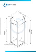 Glaswerk Westfalen- Sofia 80x80x195cm Eck Duschkabine Klarglas