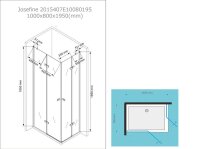 Glaswerk Westfalen - 100x80x195 cm Eck Duschkabine Klarglas Eckeinstieg