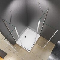 Glaswerk Westfalen - 100x80x195 cm Corner Shower Enclosure, Clear Glass, Corner Entry