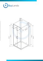 Glaswerk Westfalen - Boxdoccia a U Nora 90x90x90 cm, vetro trasparente