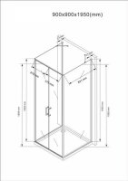 Glaswerk Westfalen - Boxdoccia a U Nora 90x90x90 cm, vetro trasparente
