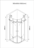 Glaswerk Westfalen- Freja 90x90x195cm Viertelkreis Duschkabine