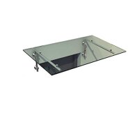Glaswerk Westfalen - (L) 180x90 cm Klarglas Glasvordach inkl. Halter
