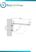 Glaswerk Westfalen - (L) 180x90 cm Klarglas Glasvordach inkl. Halter