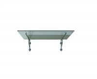 Glaswerk Westfalen - (LB) 180x90 cm klar Glasvordach inkl. Halter