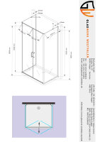 Glaswerk Westfalen - Nora 80x100x80x195 cm U Duschkabine...