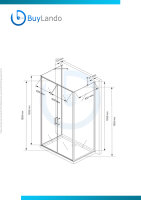Glaswerk Westfalen - Nora 90x100x90x195 cm U Duschkabine...