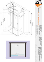 Glaswerk Westfalen - U Duschkabine Schiebetür Ida 80x100x80x195 cm 8mm+DT+S