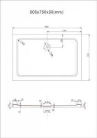 Glaswerk Westfalen - Nora 75x90x75x195 cm U Duschkabine klar+Tasse