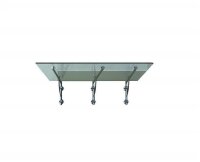 Glaswerk Westfalen - (3LB) 230x90 cm klar Glasvordach inkl. Halter