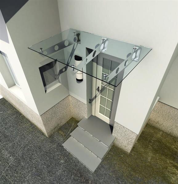 Glaswerk Westfalen - (3S) 250x90 cm helder glazen luifel incl. steun