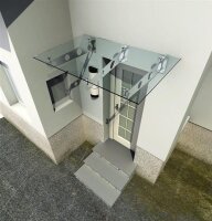 Glaswerk Westfalen - (3S) 200x90 cm Klarglas Glasvordach...