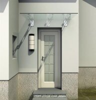 Glaswerk Westfalen - (3S) 200x90 cm Helder Glazen Glazen Luifel incl. steun