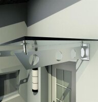 Glaswerk Westfalen - (3S) 200x90 cm Helder Glazen Glazen Luifel incl. steun