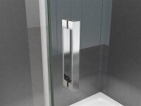Glaswerk Westfalen - Mampara de ducha de esquina Ela de 100x90x195 cm con puerta corredera, incluye plato