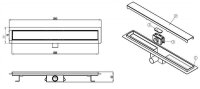 Glaswerk Westfalen - 100 cm Edelstahl Flach Duschrinne  Glatt
