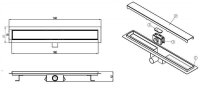 Glaswerk Westfalen - 90 cm Edelstahl Flach Duschrinne  Glatt