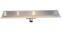 Glaswerk Westfalen - 90cm Edelstahl Flach Duschrinne  Glatt