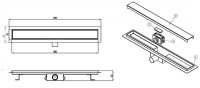 Glaswerk Westfalen - Canaletta doccia piatta in acciaio inoxda 90 cm canale, liscio