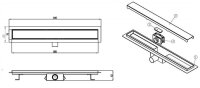Glaswerk Westfalen - Caniveau de douche plat en acier inoxydable de 80 cm, lisse