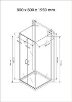 Glaswerk Westfalen- Nora 80x80x80cm U Duschkabine klar+Tasse