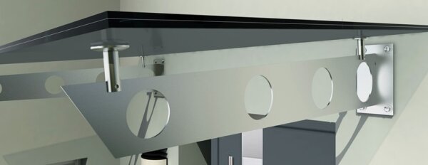 Glaswerk Westfalen - 1 x S-shaped support for glass canopy - stainless steel