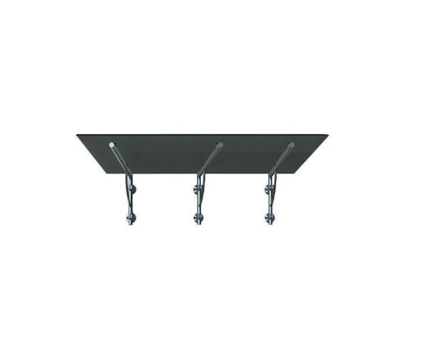 Glaswerk Westfalen - (3LB) 230x90 cm, cubierta de vidrio gris con soporte incluido