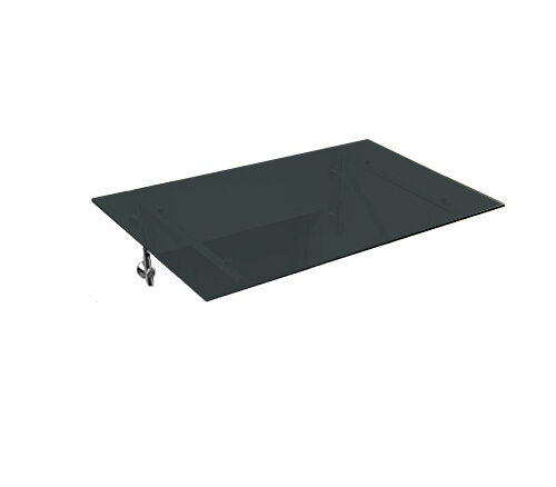 Glaswerk Westfalen - (G) 200x90 cm, Auvent en verre gris incl. support