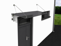 Glaswerk Westfalen - (STR) 120x90 cm Grauglas Glasvordach...