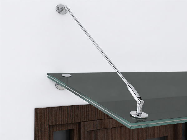 Glaswerk Westfalen - (3STR) 200x90 cm Grauglas Glasvordach inkl. Halter