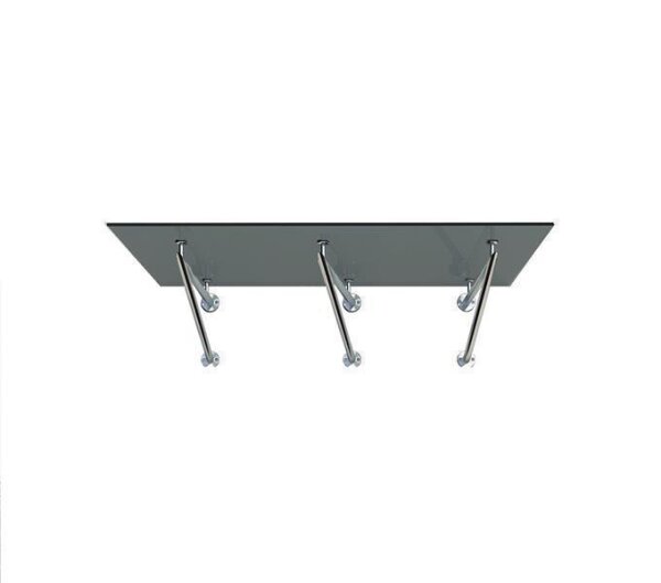 Glaswerk Westfalen - (3V) Auvent en verre gris 250x90 cm incl. support