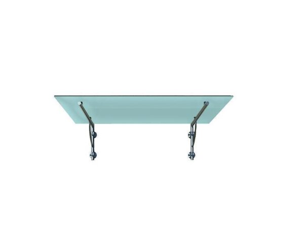 Glaswerk Westfalen - (LB) 150x90 cm Milchglas Glasvordach inkl. Halter