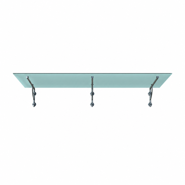 Glaswerk Westfalen - (3LB) 200x90 cm Milchglas Glasvordach inkl. Halter
