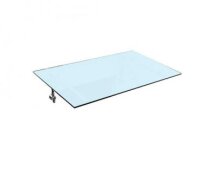 Glaswerk Westfalen - (L) 120x90 cm Milchglas Glasvordach inkl. Halter
