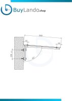 Glaswerk Westfalen - (L) 150x90 cm melkglas luifel incl. steun