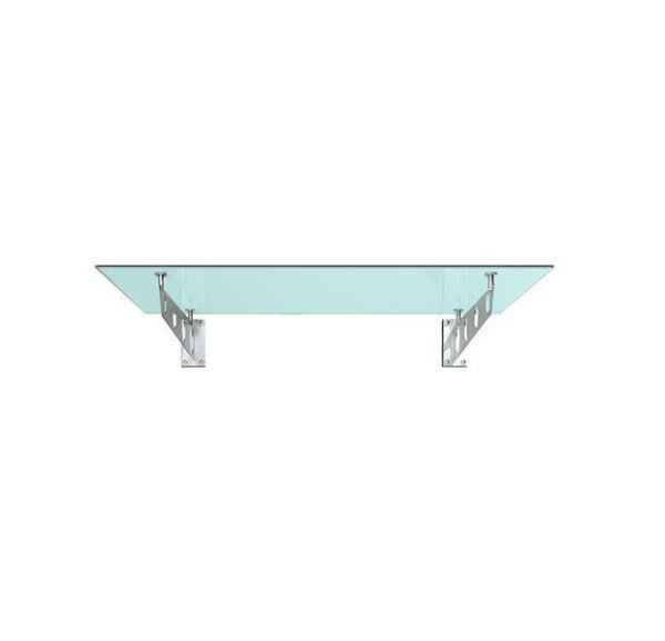 Glaswerk Westfalen - (S) 200x90 cm Milchglas Glasvordach inkl. Halter