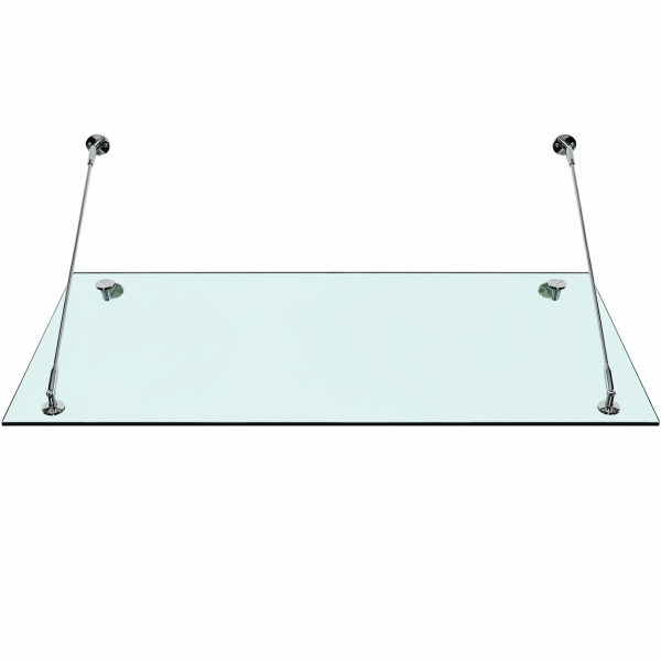 Glaswerk Westfalen - (STR) 120x90 cm Milchglas Glasvordach inkl. Halter