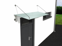 Glaswerk Westfalen - (STR) 120x90 cm Milchglas Glasvordach inkl. Halter