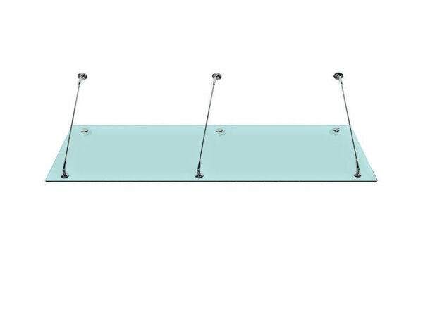 Glaswerk Westfalen - (3STR) Pensilina in vetro satinato 200x90 cm, supporto incl.