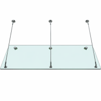 Glaswerk Westfalen - (3STR) 200x90 cm Milchglas Glasvordach inkl. Halter