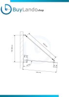 Glaswerk Westfalen - (3STR) 250x90 cm frosted glass canopy incl. support