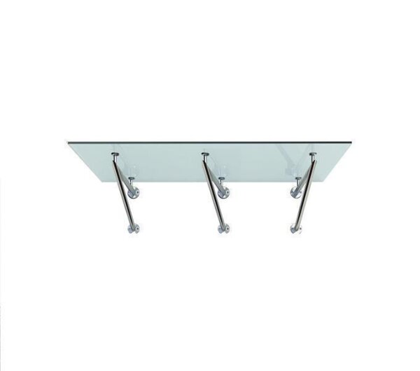 Glaswerk Westfalen - (3V) Auvent en verre dépoli 200x90 cm incl. support