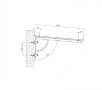 Glaswerk Westfalen- 1xLB-Halter für Vordach - Edelstahl